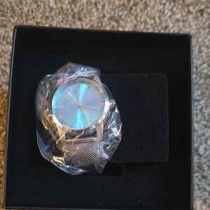 Invicta Silver Mesh Watch with Blue Dial